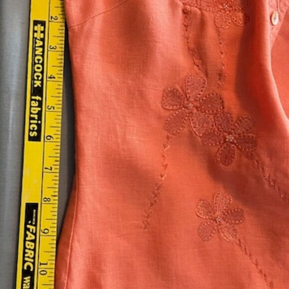 Carole Little Irish Linen Embroidered Blouse. Size S. - Picture 4 of 5